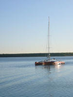 Stuart motoring in to the boatyard